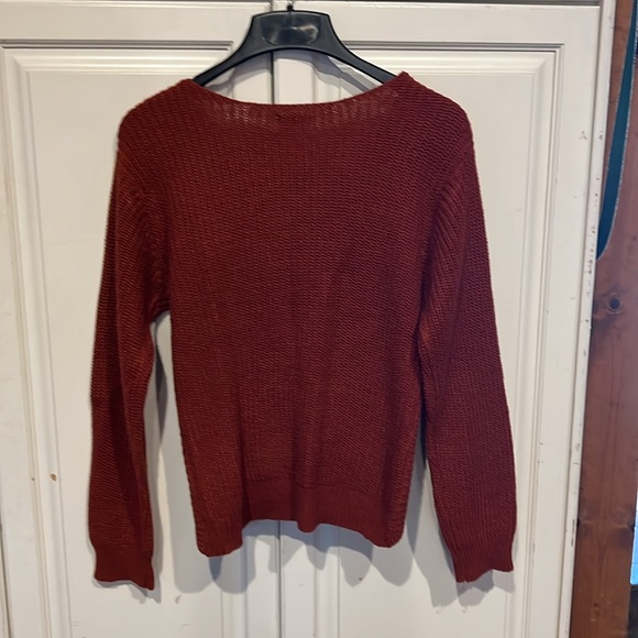 Beautiful fall sweater by Poof Apparel, size Large in rust - Picture 4 of 4
